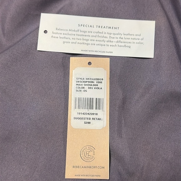 Rebecca Minkoff Edie Maxi Shoulder bag- Purple Leather - Picture 9 of 9